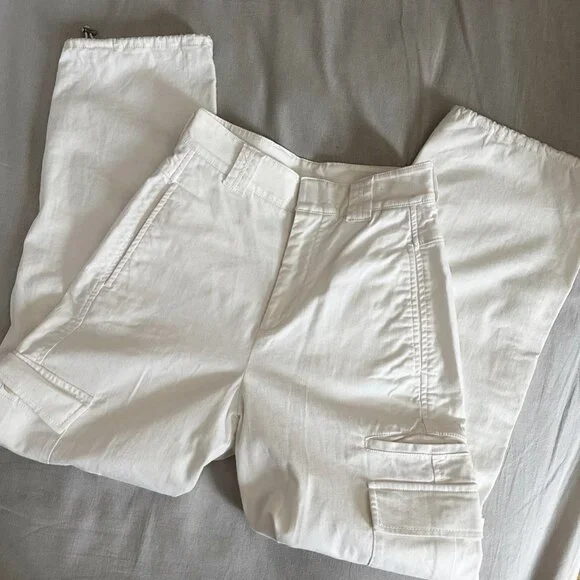 Babaton White High-rise Cargo Jeans, Size 00 - Picture 4 of 6